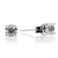 Hugh Rice 18ct White Gold Four Claw 0.80ct Round Brilliant Diamond Earrings