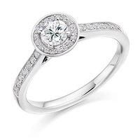 hugh rice platinum smooth set round brilliant cut diamond halo engagem ...