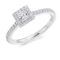 Hugh Rice Platinum Princess Cut Diamond Halo Engagement Ring