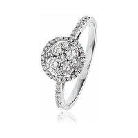 hugh rice 18ct white gold and 050ct diamond cluster and diamond bezel  ...