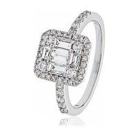 hugh rice 18ct white gold and diamond 085ct cluster ring