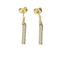 Hush Straight Cz Drop Gold Earrings