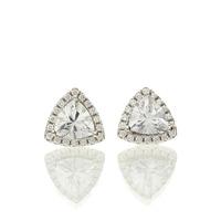 Hush Silver Triangle Cz Stud Earrings