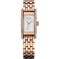Hugo Boss Ladies Rose Gold Plated Rectangular Bracelet Watch 1502386