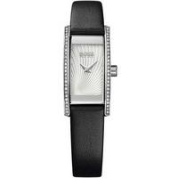 Hugo Boss Ladies Black Rectangular Leather Strap Watch 1502390