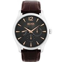 hugo boss commander brown strap watch 1513490