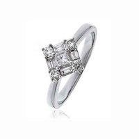 Hugh Rice 18ct White Gold Diamond 0.50ct Princess Cut Shaped Cluster Ring