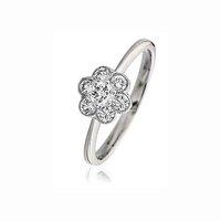 hugh rice 18ct white gold and diamond 050ct cluster ring