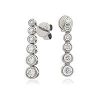 Hugh Rice 18ct White Gold and Diamond Brilliant Round Drop 0.80ct Earrings