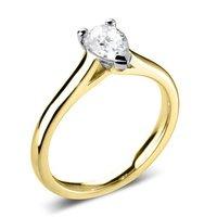 Hugh Rice 18ct Yellow Gold and Platinum KISS Pear Cut Diamond Engagement Ring