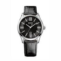 Hugo Boss Gents Ambassador Black Leather Strap Watch