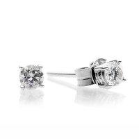 Hugh Rice Four Claw 18ct White Gold Round Brilliant 0.30ct Diamond Earrings