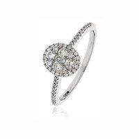 Hugh Rice 18ct White Gold Diamond Oval Cluster