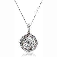 Hugh Rice 18ct White Gold 0.60ct Diamond Cluster Pendant