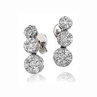 Hugh Rice 18ct White Gold and 3 Round Diamond Drop Earrings