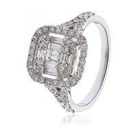 Hugh Rice 18ct White Gold and Diamond Bezel 1.00ct Cluster Ring
