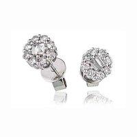 Hugh Rice 18ct White Gold and Diamond Round and Baguette 0.50ct Earrings