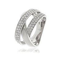 Hugh Rice 18ct White Gold and Diamond Triple Crossover Ring
