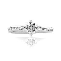 Hugh Rice Platinum and Diamond Minimum 0.50ct Solitaire Ring With Diamond Set Shoulders