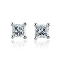 Hugh Rice 0.21ct Platinum and Princess Cut Diamond Earrings