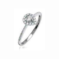 Hugh Rice 18ct White Gold Diamond 0.35ct Tear Shape Cluster Ring