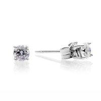 Hugh Rice Four Claw 18ct White Gold 0.40ct Round Brilliant Diamond Earrings