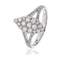 Hugh Rice 18ct White Gold and Diamond 0.75ct Cluster Ring