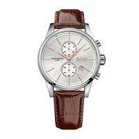 Hugo Boss Gents Jet Rose Gold Detail Brown Leather Watch