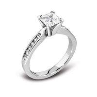 Hugh Rice Platinum TIMELESS Princess Cut Diamond Engagement Ring with Diamond Set Shoulders