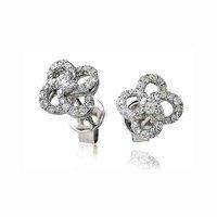 Hugh Rice 18ct White Gold and Diamond Flower 0.50ct Earrings
