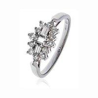 Hugh Rice 18ct White Gold Diamond 0.50ct Unique Shaped Cluster Ring