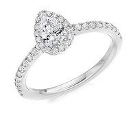 hugh rice platinum pear cut diamond halo engagement ring