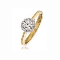 hugh rice 18ct yellow gold and 045ct diamond cluster ring