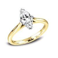 Hugh Rice 18ct Yellow Gold and Platinum KISS Marquise Cut Diamond Engagement Ring