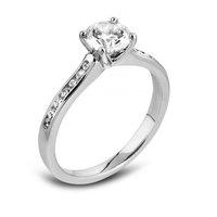 Hugh Rice Platinum CARESS Round Brilliant Cut Diamond Engagement Ring with Diamond Set Shoulders