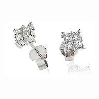 hugh rice 18ct white gold and diamond square 060ct earrings