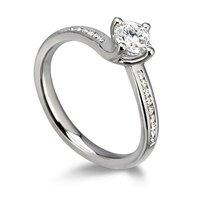 Hugh Rice Platinum WALTZ Round Brilliant Cut Diamond Engagement Ring with Diamond Set Shoulders