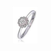 Hugh Rice 18ct White Gold Diamond 0.30ct Cluster Flower Ring