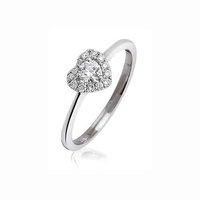 hugh rice 18ct white gold and diamond heart cluster ring