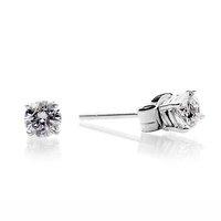 hugh rice 18ct white gold 4 claw 050ct round brilliant diamond earring ...