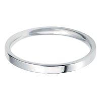 Hugh Rice 9ct White Gold Lightweight Flat Court Wedding Ring