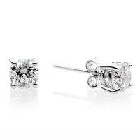 Hugh Rice Four Claw 18ct White Gold 1.50ct Round Brilliant Diamond Earrings