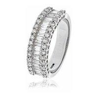 hugh rice 18ct white gold and raised diamond band