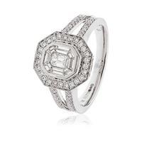 hugh rice 18ct white gold 080ct diamond cluster ring