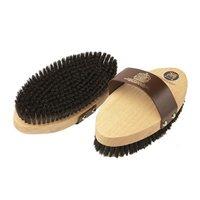 Hy Equerry Wooden Body Brush - Leather Handle