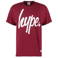 Hype Script T-Shirt - Burgundy/White