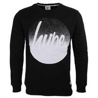 hype speckle fade circle crewneck black