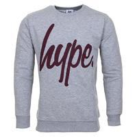 Hype Script Crewneck - Grey/Burgundy