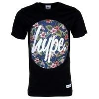 hype flower circle t shirt black