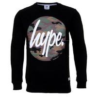 Hype Camo Circle Crewneck - Black